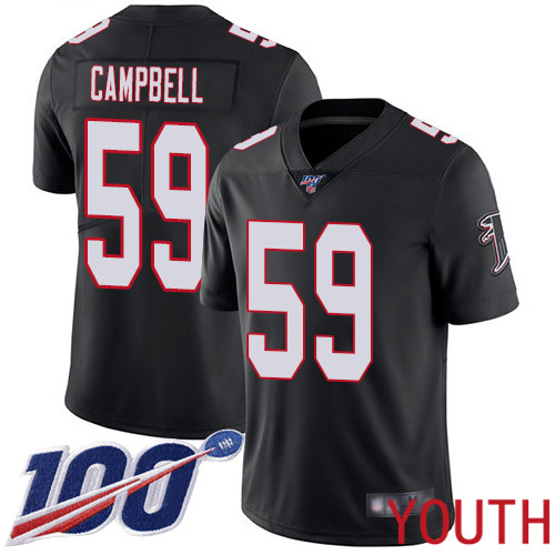 Atlanta Falcons Limited Black Youth De Vondre Campbell Alternate Jersey NFL Football #59 100th Season Vapor Untouchable->youth nfl jersey->Youth Jersey